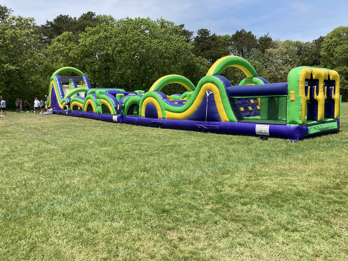 NausetAcadHS's tweet photo. Senior BBQ with inflatable rides. Having fun on the back fields today. https://t.co/ogCKf3mFAM