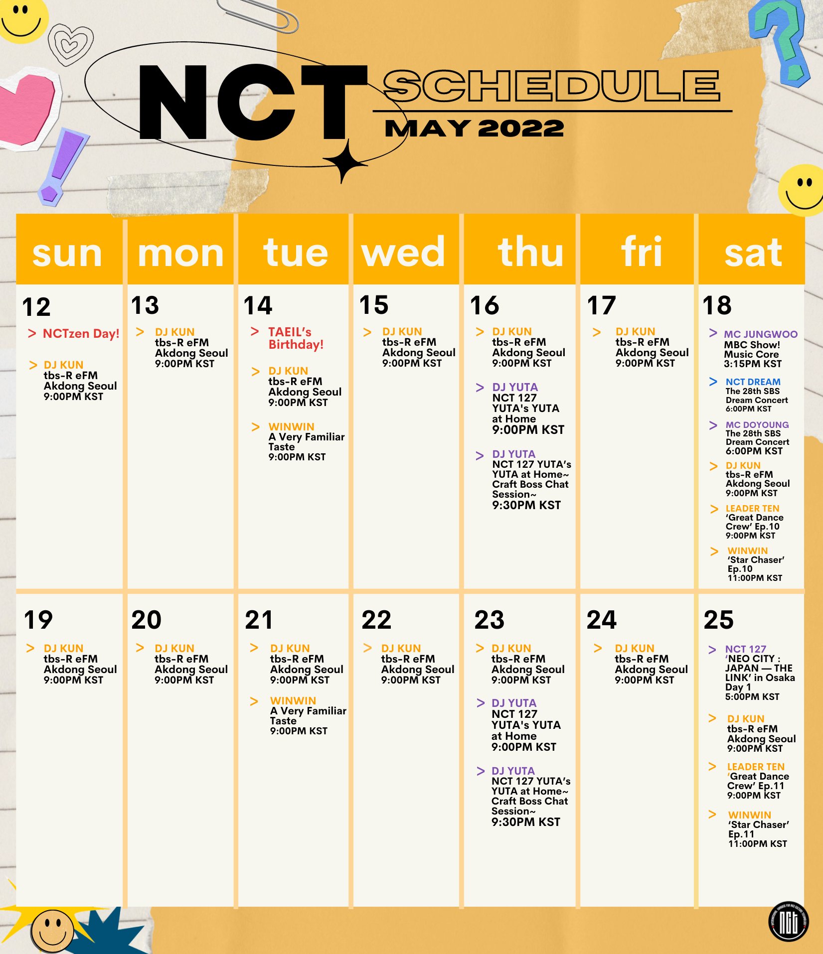 SM_NCT on Twitter "[!!!] NCT SCHEDULE June 18, 2022 🗓 📺 LEADER TEN