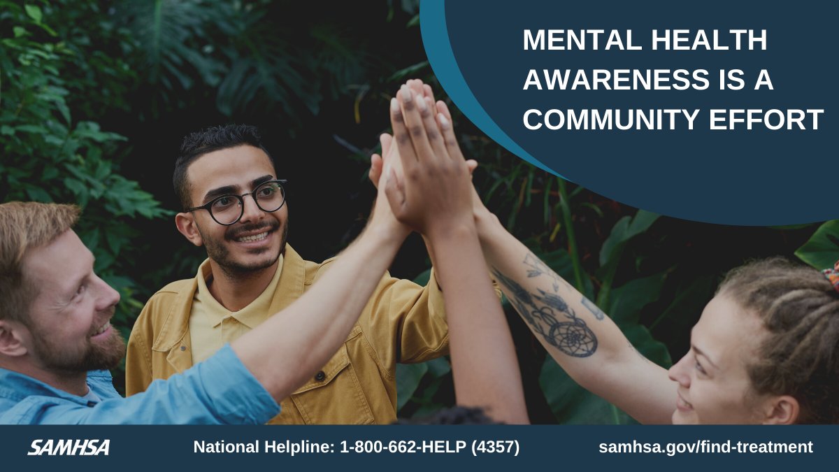 Today is the last day of #MentalHealthAwarenessMonth but our work to promote positive mental health does not stop here. 24/7/365 confidential support is always available for mental health and substance use. 

💚 Help yourself &amp; share to help others: samhsa.gov/find-help