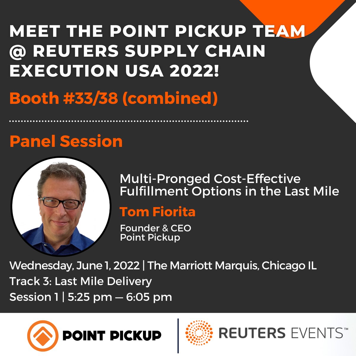 Meet our team at Reuters’ Supply Chain Execution USA 2022 this week! If you're in Chicago for the event, we invite you to schedule a meeting with us in our booth #33/38(combined): hubs.la/Q01ctYf_0 #supplychain #reuters #samedaydelivery #lastmile #fulfillment #Retail