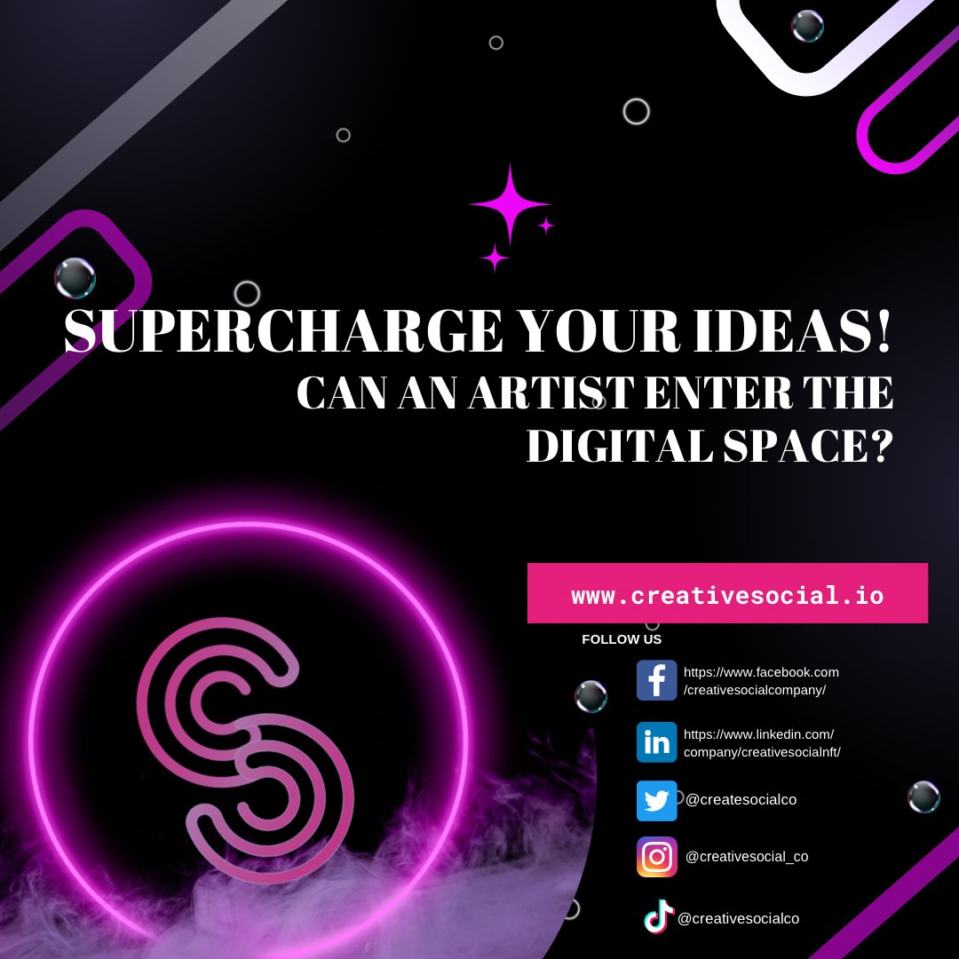 createsocialco's tweet photo. Calling all artists!�� Get your #masterpieces out there! 
Increase your #visibility, #discoverability and #talkability to get that sale!
#CreativeSocial can help propel your ideas!

✅ Give us a follow! 👍 
✅ Join our Whitelist 👉https://t.co/dJHZq3rqrs https://t.co/vz7aNIpvlK