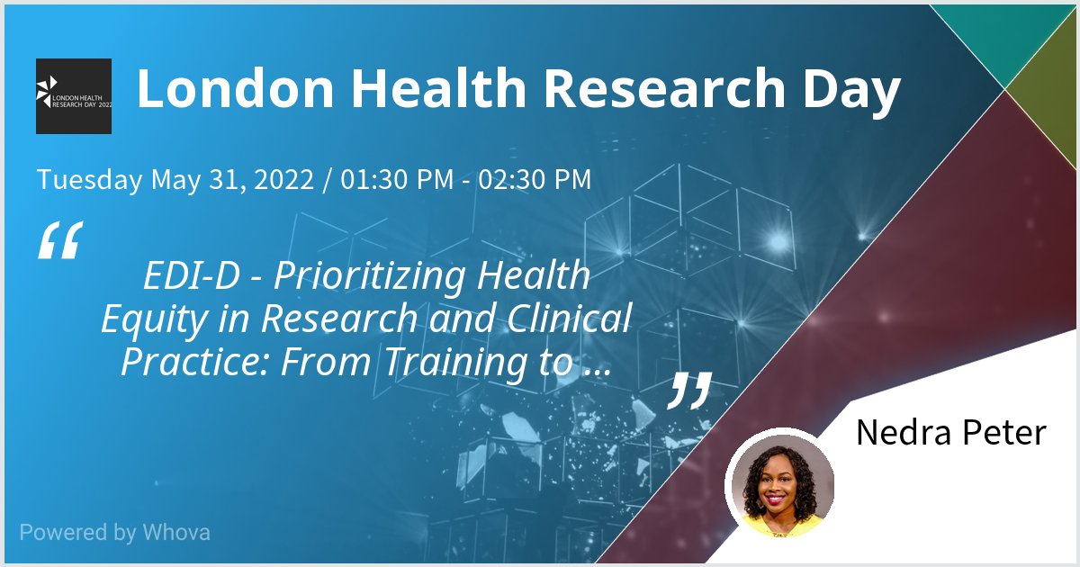 I am speaking at London Health Research Day. Please check out my talk if you're attending the event!  - via #Whova event app
