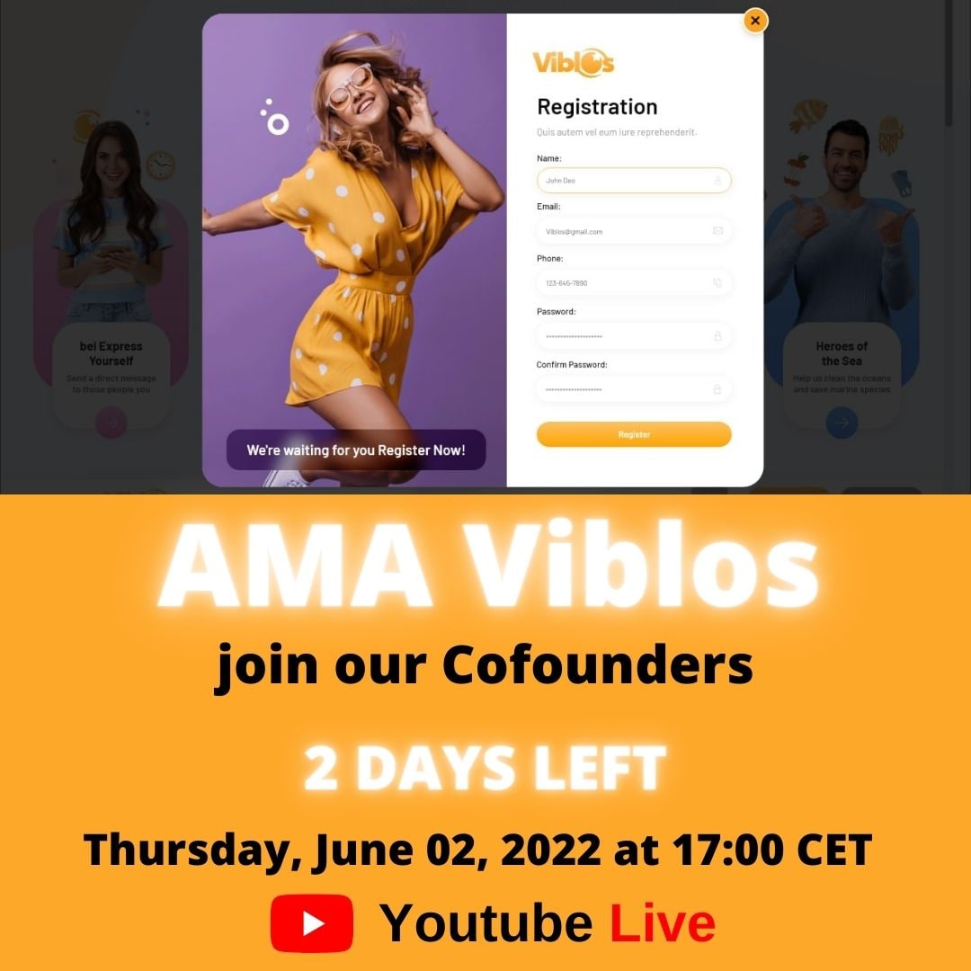 Viblos_platform's tweet photo. 🗣️ Join our co-founders Daniel Schabron and Carlos Perez twice a month for a Viblos community call. We'll update you on the progress of our project and answer your questions.

📌 Thursday, Jun 02, 2022 at 17:00 CET

⏳ 2 days left

#Viblos #AMA #NFT #socialmedia https://t.co/uYNekuThx4