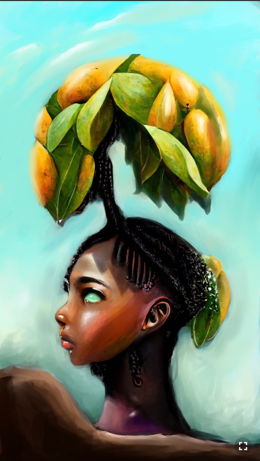 Ebubededraw's tweet photo. Just added Mango
@Ebubededraw x @BrokenMindset_ 
where #hairfruitseries meets #AI
https://t.co/uvcRBJFaFO https://t.co/qHmm9mUEIT