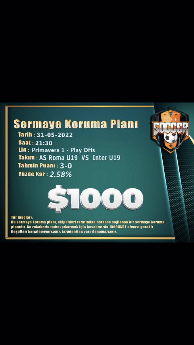 Platformun  2. Maçı, Türkiye girişi 31.05.2022 

Çekim işlemleri vs. sorunsuz başladı. Her şey şimdilik güzel gidiyor. Günlük kazanç olarak %3-5 arası veriyorlar. 

üzmeyecek miktarla denenebilir.

KAYIT: ylch8.com/#/pages/regist…

#ponzi #0wfootball #u91football #owfutbol #ow