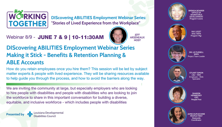 LaDDCouncil's tweet photo. How do you #RetainEmployees once you hire them? This #DIScoveringABILITIES webinar will be led by subject matter experts sharing resources to guide you through the process! Link below👇👇
https://t.co/7wyOalWea5
#LaDDC
#InclusiveEmployment
#WIPA
#LSUHDC
#PeopleFirst https://t.co/lxZd43pvt9