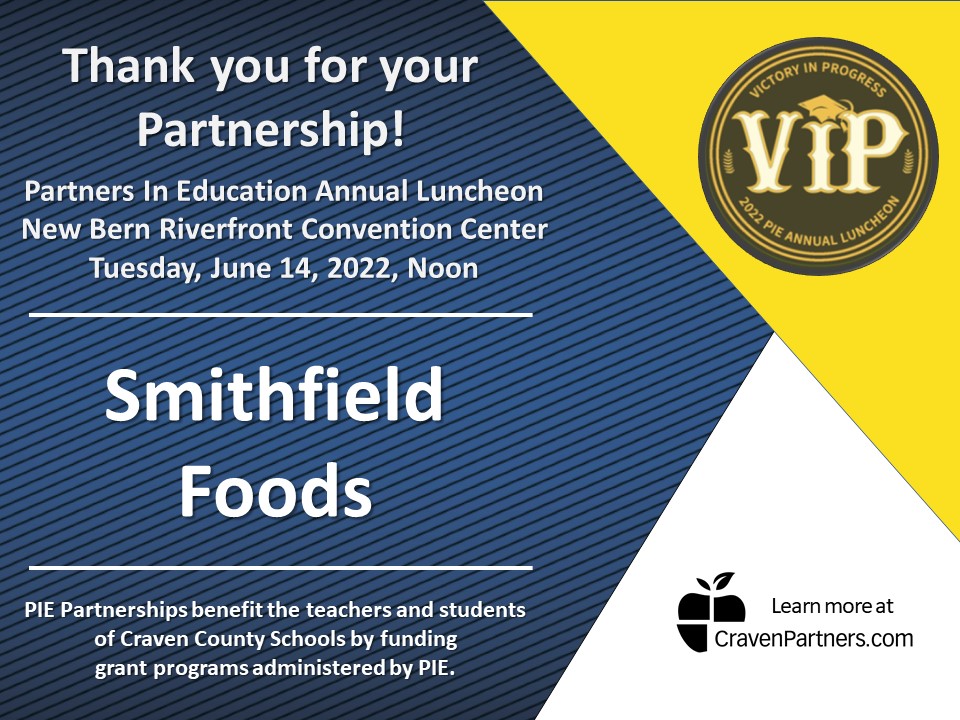 CravenCoPIE's tweet photo. Thank you to #SmithfieldsFoods for your Partnership of the #PIEAnnualLuncheon! #VictoryInProgress https://t.co/1UMMl8BJlt
