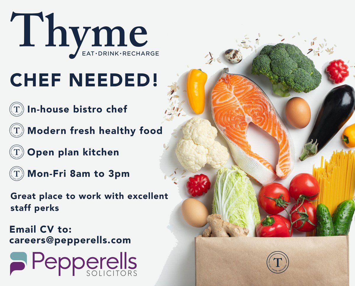 WE ARE LOOKING FOR A CHEF IN OUR LINCOLN OFFICE

Plenty of great Perks at Pepps

If you are interested or know someone who is, please email your CV to us at careers@pepperells.com

#Pepperells #YourPartnerForLife #ChefNeeded #Lincoln #LincolnJobs 

pepperells.com