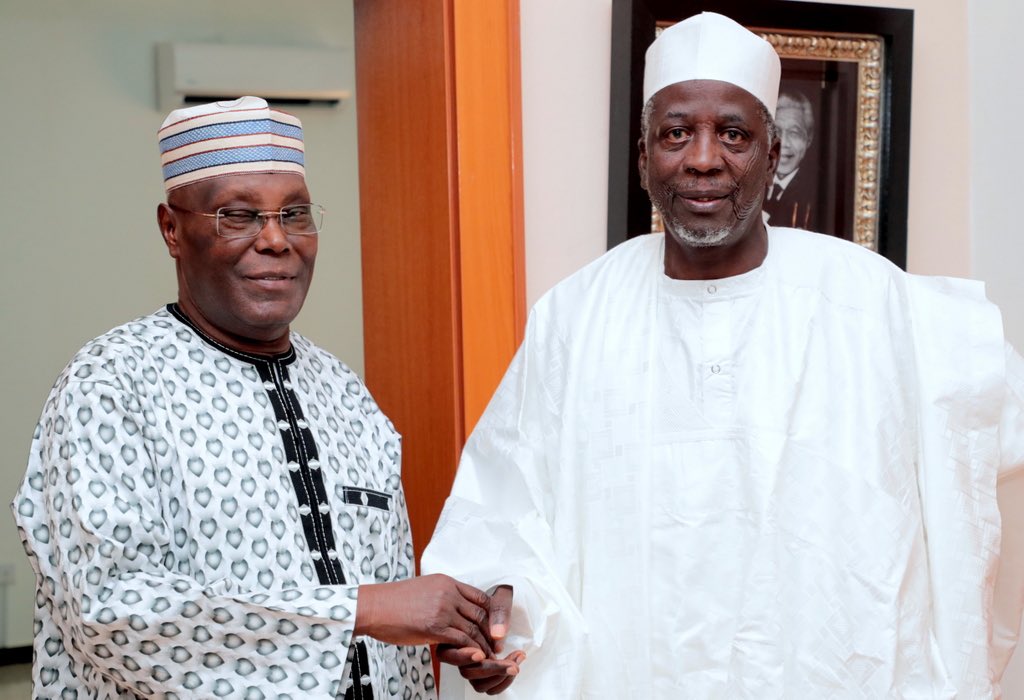 atiku's tweet photo. It was my honour and pleasure playing host to H.E Namadi Sambo, H.E Sule Lamido, H.E Attahiru Bafarawa and Alh Mohammed Hayatu-Deen. The congratulatory visit afforded us to discuss how to strengthen the bond of unity in our dear party, the @OfficialPDPNig, among others. -AA https://t.co/aeYYruWTee