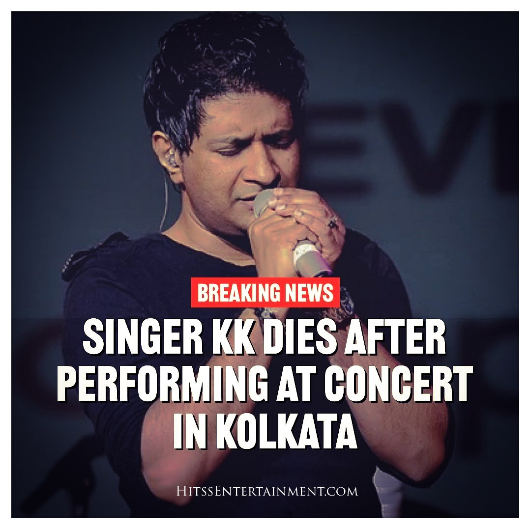 HitssEntertain's tweet photo. Shocking news! Singer #kk passes away after live concert in Kolkata.
Huge loss to the music industry.
Follow @HitssEntertain for updates.
#shocking #breakingnews #news #music #industry #concert #bollywood #hitssentertainment #singer #songs #voiceofindia https://t.co/0OUdl8Tlqv