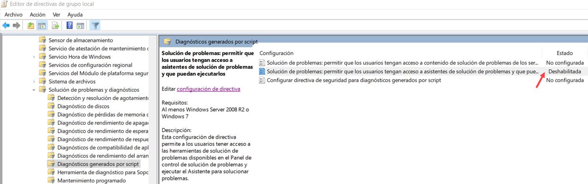 SeguInfo's tweet photo. Otra forma de desactivar mediante GPO el "Asistente de solución de problemas" y evitar el problema de #Follina (sic)

HKLM\SOFTWARE\Policies\Microsoft\Windows\ScriptedDiagnostics -> EnableDiagnostics = 0

Actualizado: https://t.co/7bCzGx43qi https://t.co/R4f8fWuFjC
