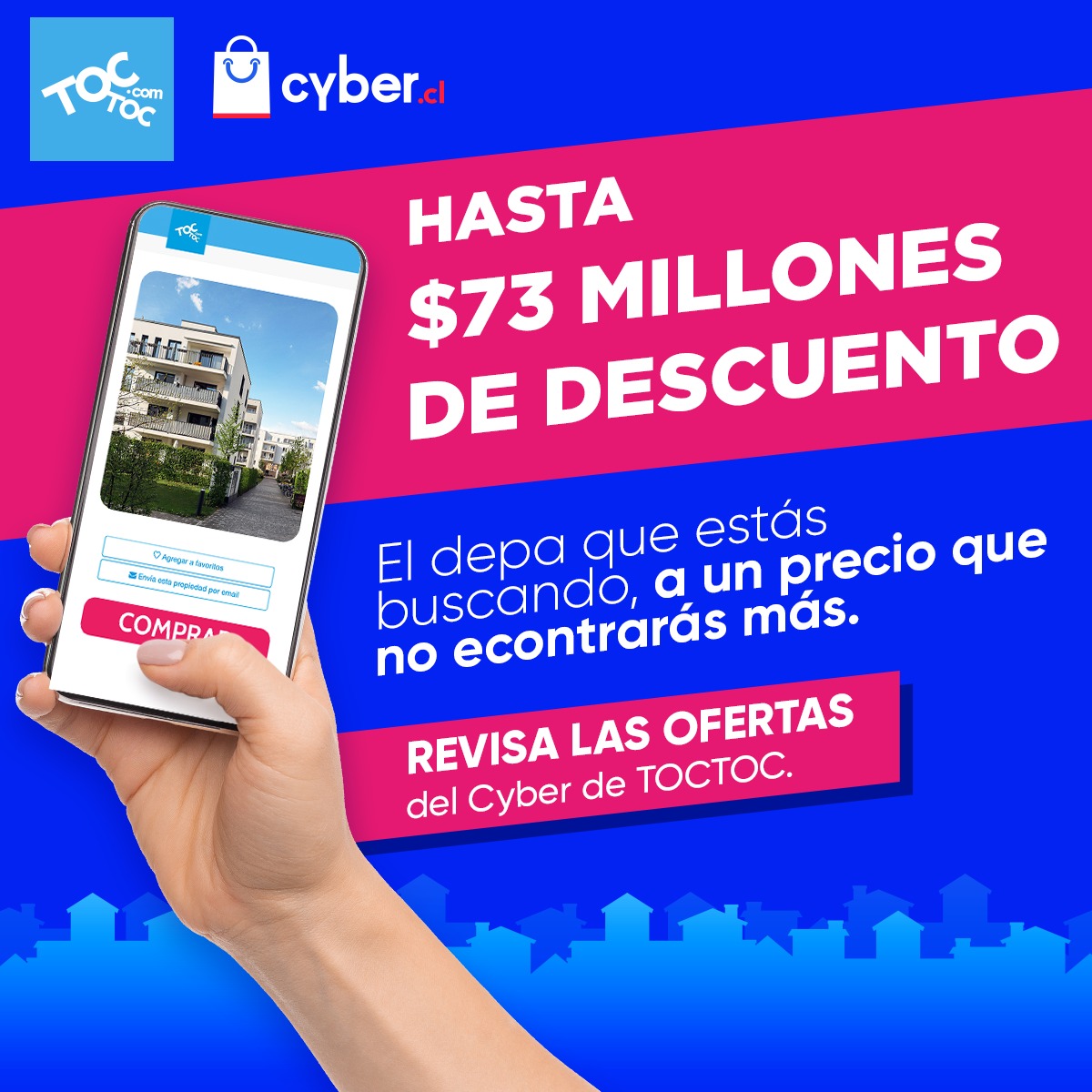 TOCTOCcom's tweet photo. Entra ahora en https://t.co/OZozi4IUkA y asegúrate hoy con tu mejor inversión. Departamentos nuevos en las principales comunas de Santiago y regiones a precios muy convenientes, con mejor tasa y facilidades de pago ¡Imperdible! #CyberDay #OportunidadDeInversion https://t.co/EVzWUDUCiY