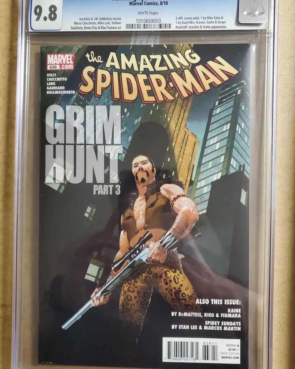 ShopTheComic's tweet photo. As reported @NICKGQNYC this is the big movie set #kraven + #madameweb #keyissue #cgc 9.8 #asm #grimhunt 1-4 #spiderman 634-637 sale on https://t.co/ZL9B7hSwXq https://t.co/PgFfSkrD1a