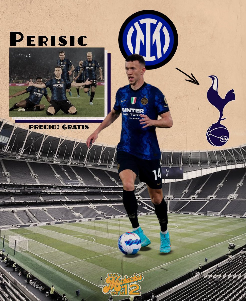 MuchachosLa12's tweet photo. ⚪️¡OFICIAL! 
Ivan Perišić se convierte en el primer fichaje para la temporada 22/23 del Tottenham de Antonio Conte. El intérprete perfecto en izquierda que suma experiencia y garantía. Perišić llega como agente libre y queda vinculado por dos temporadas. #PremierLeague🏴󠁧󠁢󠁥󠁮󠁧󠁿 https://t.co/bLfqfrSPHl