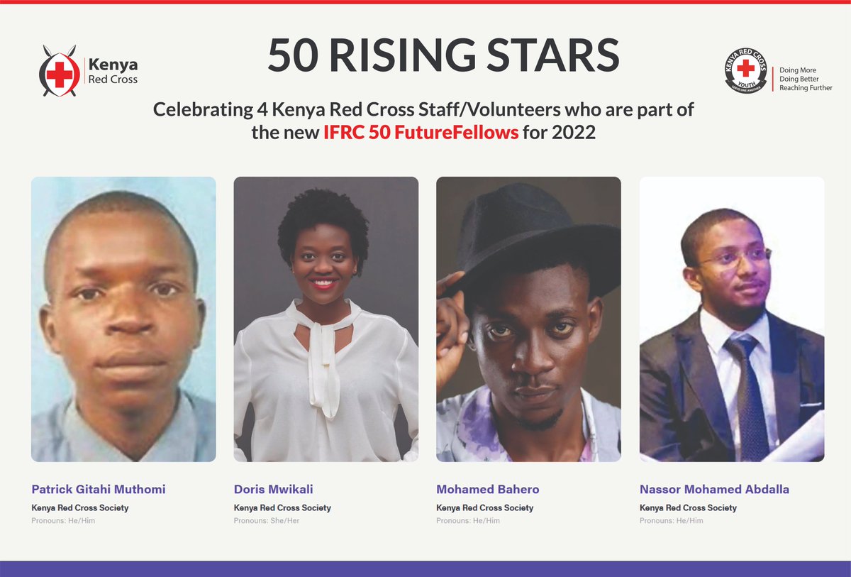 BEHOLD, the 4 rising stars from @KenyaRedCross  who will part of the 50 joining the FutureFellowship Program by @IFRCInnovation 👏✊🏽

See the full list and learn more about the program here: solferinoacademy.com/solferino-futu…