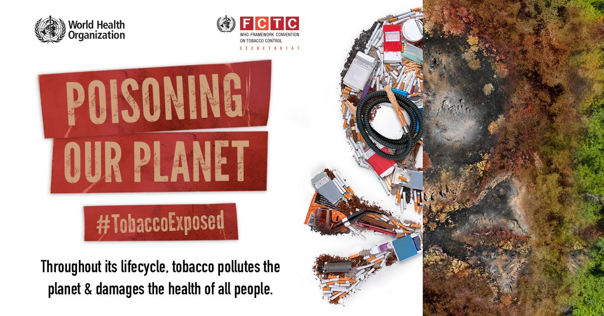 Created by <a href="/WHO/">World Health Organization (WHO)</a> in 1987, #worldnotobaccoday aims to draw attention to the tobacco epidemic. Tobacco growing, manufacturing &amp; use poison our water, soil, beaches &amp; city streets with chemicals, toxic waste, and cigarette butts. Learn how to make a difference:bit.ly/3alUhlW