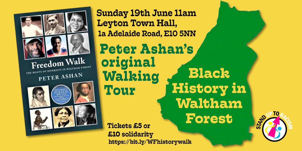 WeAreWF's tweet photo. The first of the fundraisers for our anniversary celebrations is Peter Ashan's excellent walking tour of Black history in #WalthamForest Details below. You can also donate to our crowdfunder at this link: https://t.co/RMfGypIpNd https://t.co/Yny3PVnkqV