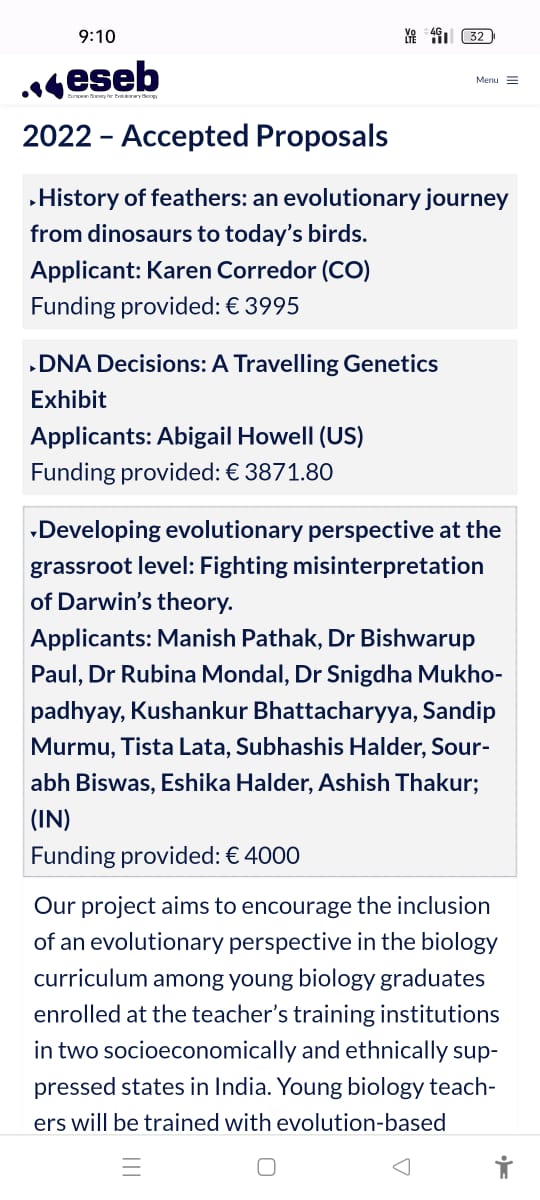 Snigdha0192's tweet photo. BEL @iiserkol received ESEB outreach initiative fund
Thanks to @eseb_org 
Thanks to Prof. Sumana Annagiri and Dr. @Abhadra7 

Team:
@digantabiz @SniffsBarksWags @ManishJNV99 @Snigdha0192 @subhashis_h @Sourabh_speaks @eshikaaxo @MurmuSand 

https://t.co/mj63z4xlgH https://t.co/ARXOtsZ0Dp