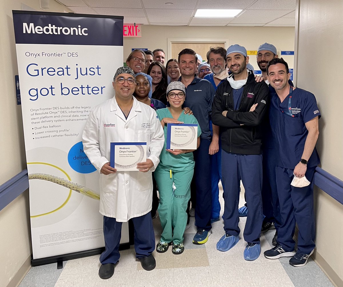 Montefiore Heart (@monteheart) on Twitter photo π First worldwide case with the latest generation Onyx Frontier drug-eluting stent <a href="/MonteHeart/">Montefiore Heart</a> performed by <a href="/azeemlatib/">Azeem Latib</a>
<a href="/MMenegus/">mark a menegus</a> <a href="/m_assafin/">Manaf Assafin</a> <a href="/EdwinHoMD/">Edwin Ho</a> <a href="/jgranadacrf/">Juan F. Granada</a> <a href="/AndreaScotti21/">Andrea Scotti</a> <a href="/leoneppmd/">Pier Pasquale Leone</a> <a href="/AugustinCoisne/">Augustin Coisne</a> @SebLudwig1 <a href="/MontefioreNYC/">Montefiore Health System</a> <a href="/EinsteinMed/">Albert Einstein College of Medicine - Official</a> <a href="/crfheart/">Cardiovascular Research Foundation</a> <a href="/Medtronic/">Medtronic</a> #MedEd π First worldwide case with the latest generation Onyx Frontier drug-eluting stent <a href="/MonteHeart/">Montefiore Heart</a> performed by <a href="/azeemlatib/">Azeem Latib</a>
<a href="/MMenegus/">mark a menegus</a> <a href="/m_assafin/">Manaf Assafin</a> <a href="/EdwinHoMD/">Edwin Ho</a> <a href="/jgranadacrf/">Juan F. Granada</a> <a href="/AndreaScotti21/">Andrea Scotti</a> <a href="/leoneppmd/">Pier Pasquale Leone</a> <a href="/AugustinCoisne/">Augustin Coisne</a> @SebLudwig1 <a href="/MontefioreNYC/">Montefiore Health System</a> <a href="/EinsteinMed/">Albert Einstein College of Medicine - Official</a> <a href="/crfheart/">Cardiovascular Research Foundation</a> <a href="/Medtronic/">Medtronic</a> #MedEd