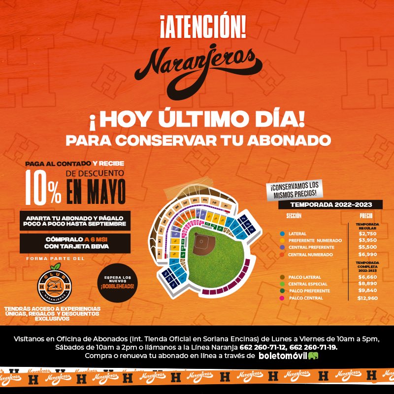 Tienda oficial naranjeros de hermosillo