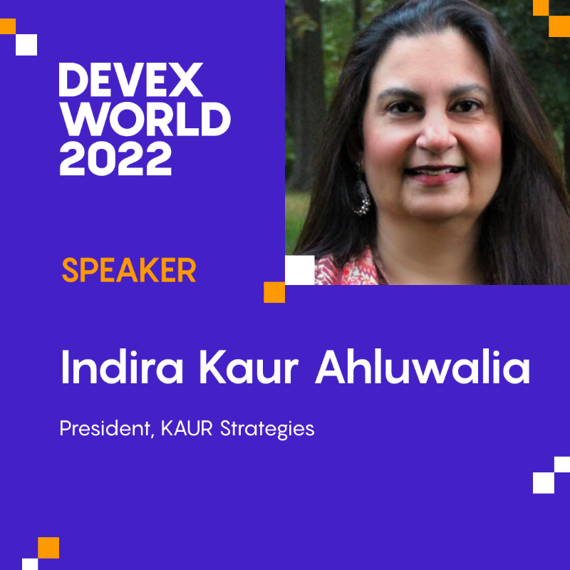 devex's tweet photo. Register for our biggest event this year and hear from @IndiraKaurA, president of @KAURStrategies.

Register here 👇🏽 #DevexWorld #DevexEvent