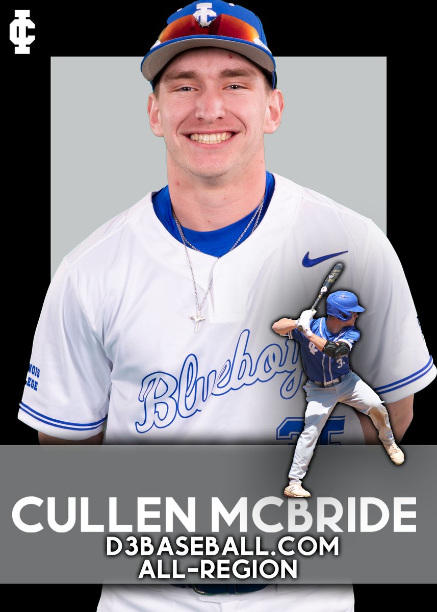 Congratulations to Cullen McBride on being named <a href="/d3baseball/">D3baseball</a> All-Region. Some of Cullen's many accomplishments this year:

#⃣.403 Batting Average
🚀7 2B + 8 HR
⚾️83 Total Bases
🔥70/17 K/BB Ratio on the Mound