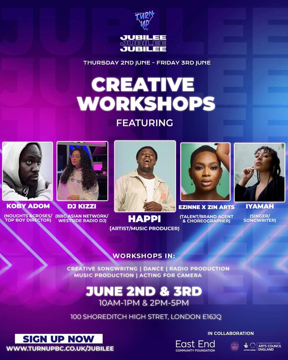 TurnUpBC's tweet photo. Friday 2nd &amp; 3rd June 📆
For the next generation of creative talent💥

This is your chance to learn from the journeys of these incredible creatives‼️

The highs, the lows, the in-betweens. Learn how they got to where
they are with our two day event 🎉 @ace_national @UKCF_tweets https://t.co/OjW3FGvjtF