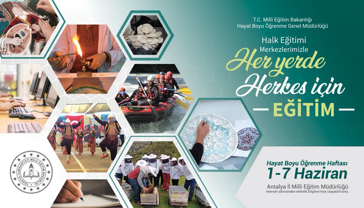 1 Haziran Çarşamba saat: 11 de Antalya Cumhuriyet meydanında Hayatboyu Öğrenme Haftası Kutlama Etkinliklerimize Tüm Halkımızı Davet Ediyoruz.
#heryerde herkes için eğitim <a href="/sdulger43/">Sabahattin DÜLGER</a> <a href="/emre_caliskan/">Emre Çalışkan</a> <a href="/antalyamem07/">Antalya İl Millî Eğitim Müdürlüğü</a>