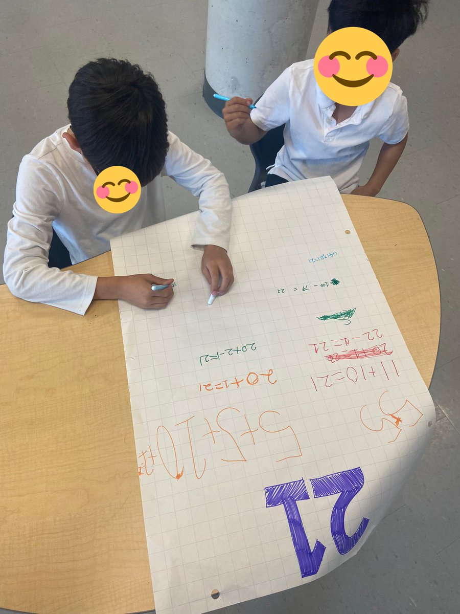 mllehogan's tweet photo. Challenge: move to a new paper every few minutes. The number at the top has to be the answer. Obstacle: you can’t repeat the same equation another group has done! So many different ways to get the same number! Little Math geniuses over here 😊 https://t.co/beZUrIfhz7