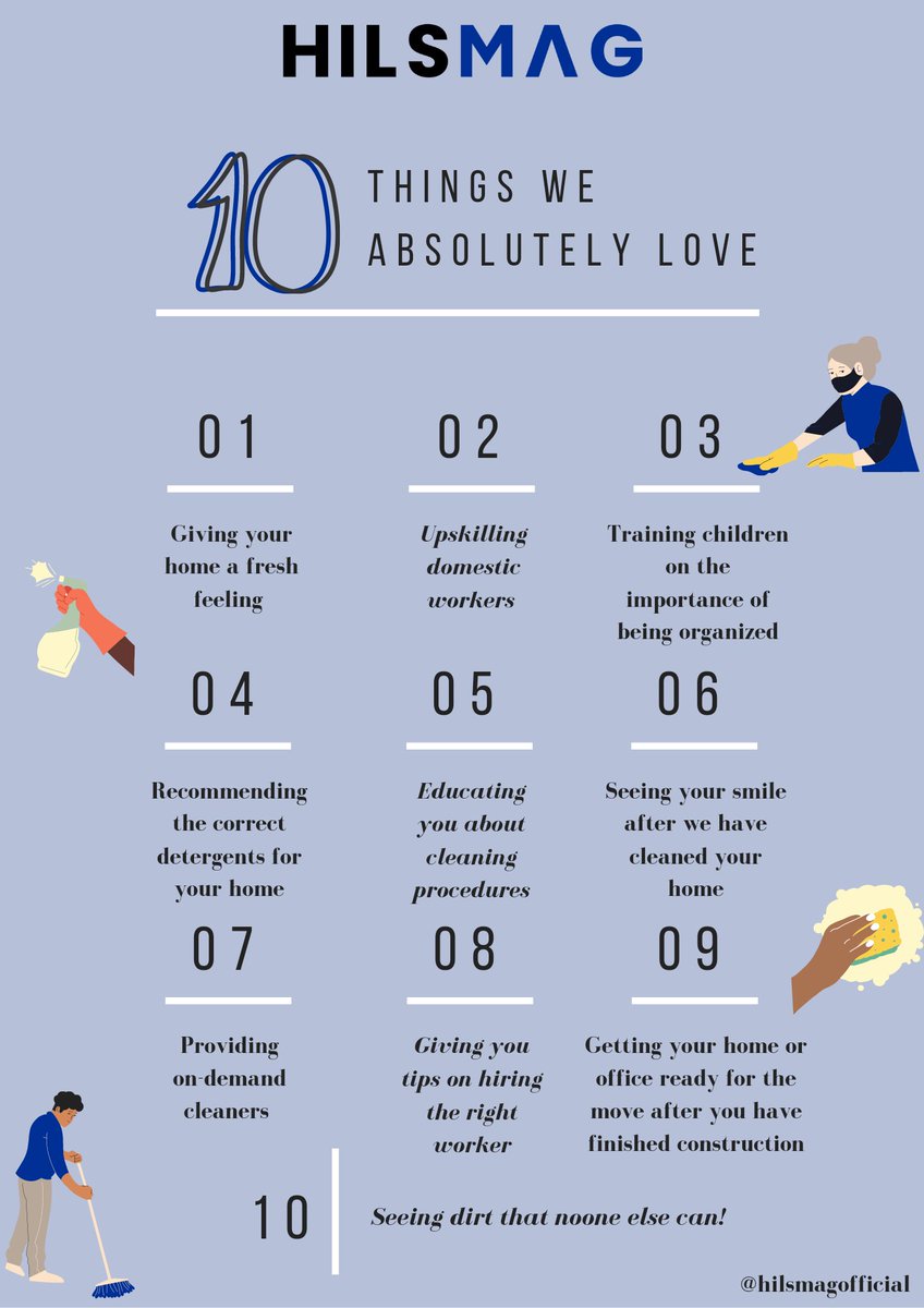 At Hilsmag, we absolutely love being at your service!
Here are 10 things we absolutely love about working with you and being your service provider!!

#hilsmagofficial #housekeepingservices #cleaniningsolutions #cleanliving #cleaningservices #cleaningsupplies #explorepage #explore