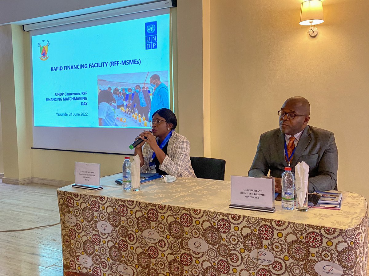 RFF-Financing Matchmaking Day: Échanges, partage d’infos et d’expériences - MPMEs, Institutions Financières et Gvmnt🇨🇲 sur :
1️⃣ 🏦 Les challenges &amp; les besoins des MPMEs en termes de produits financiers 
2️⃣ 💰Les opportunités de financement existants &amp;les conditions d’éligibilité
