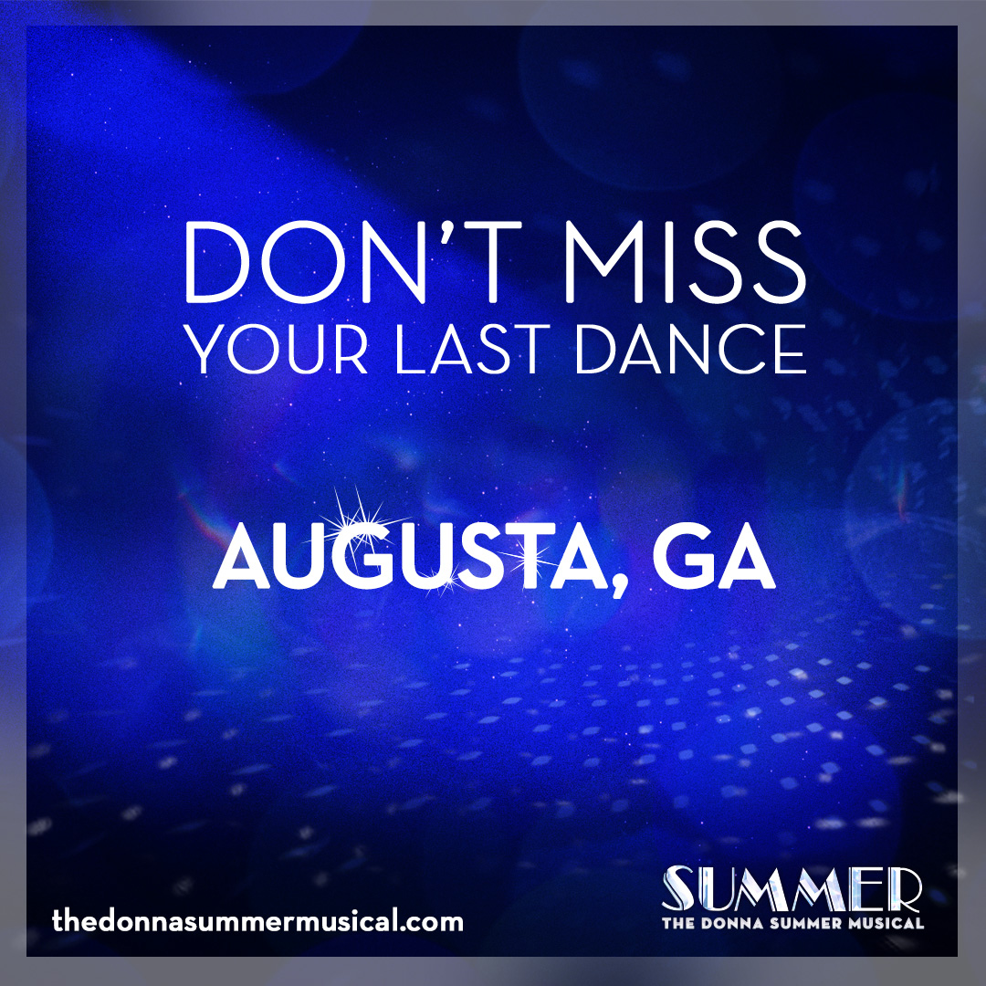 Our final week of tour begins tonight in Augusta, GA at Bell Auditorium for a one night only show! Tickets are still available, so come join the party!  @augustaentertainmentcomplex @augusta @summerontour @donnasummermusical