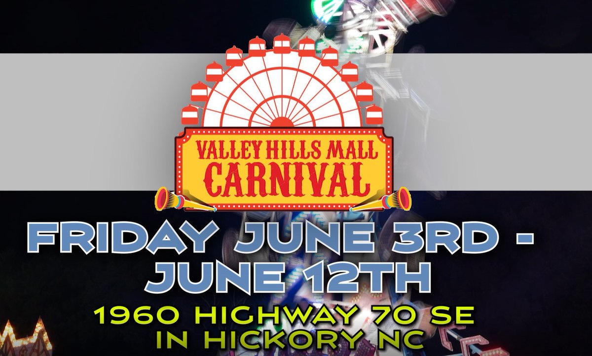stratesshows's tweet photo. MEMORIES. MADE. HERE! Experience the rides, games &amp; the best fair food in America! The Strates Shows presents the Valley Hills Mall Carnival, Friday June 3rd to Sunday, June 12th at the Valley Hills Mall, 1960 Highway 70 SE. https://t.co/XLPCir4Aoe https://t.co/yVG3G1ZruT