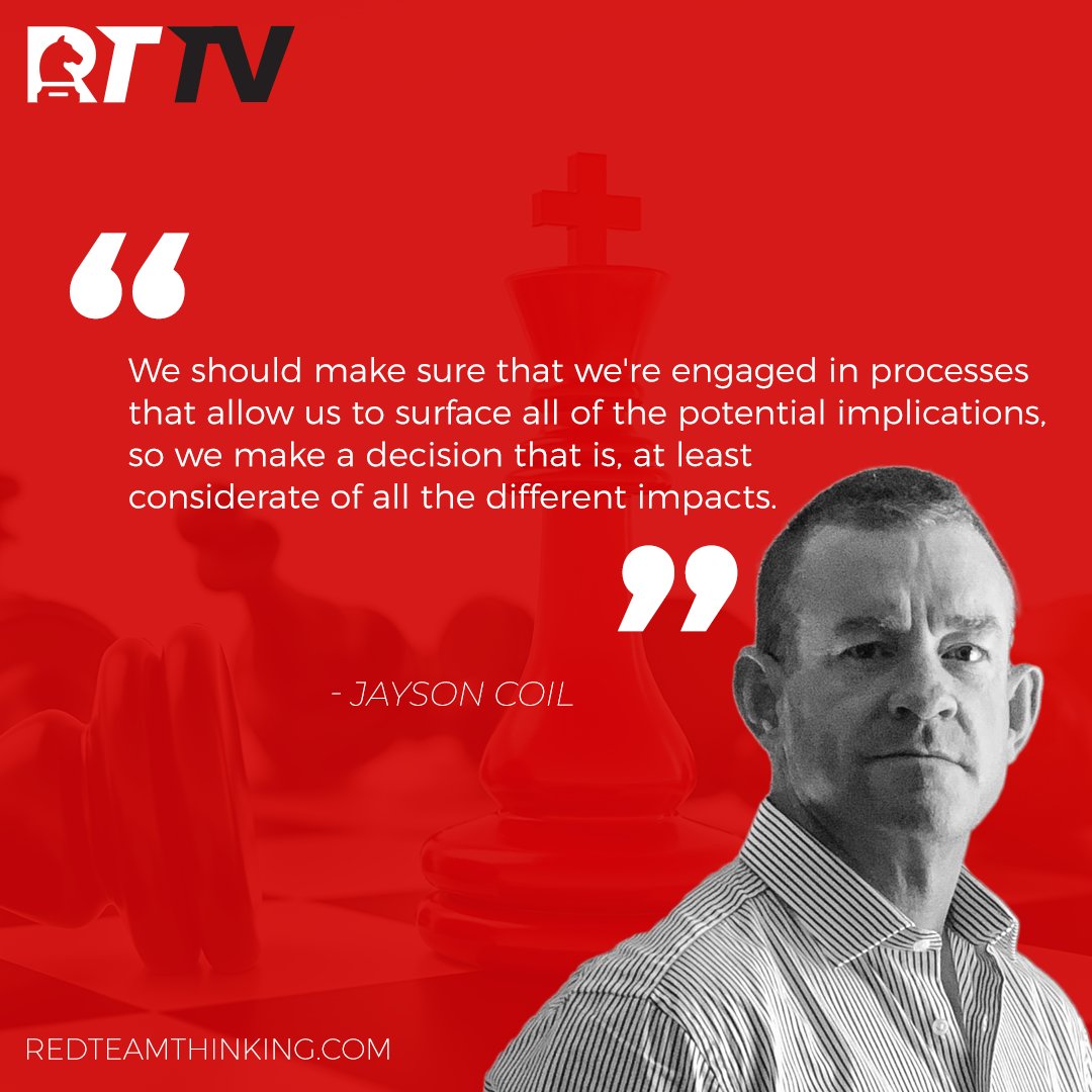 redteamthinking's tweet photo. How often do we look at the second and third order effects of our decisions?
Follow the podcast and listen here https://t.co/dZ4CvNT2AX
#podcast #ceo #leadership #changemanagement #inclusion #practiceoverprocess #redteamthinking https://t.co/KHxwwAM180
