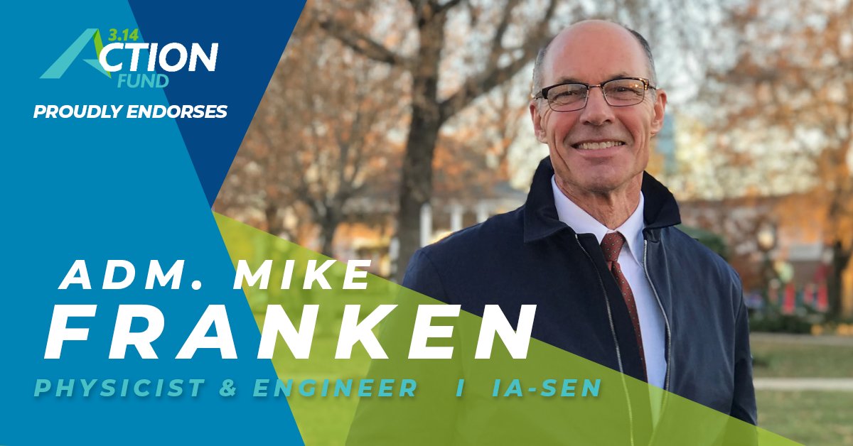 314action's tweet photo. 🚨NEW ENDORSEMENT🚨: We just endorsed Admiral @FrankenforIowa for US Senate!
Admiral Franken has the experience and discipline necessary to cut through the partisan noise in Washington and lead using evidence-based policy on day one. #ElectScientists #ElectEngineers https://t.co/A8vrZIc51k
