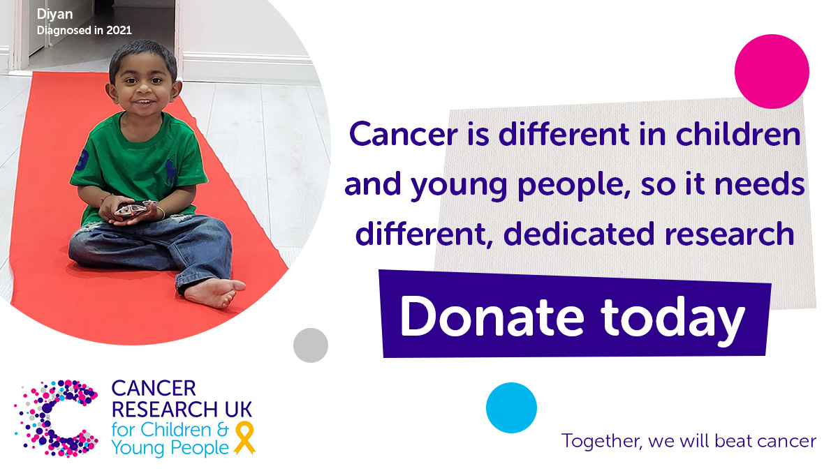 Help support our research to develop better treatments for cancers affecting children and young people, like Diyan’s. Donate in your local store or online: bit.ly/3NHMEEH