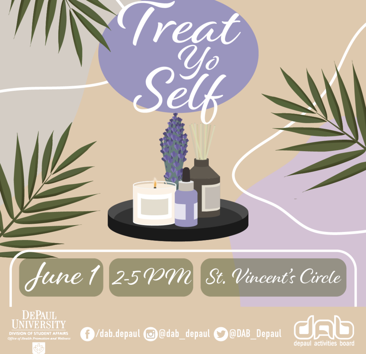 Need a break after FEST and before finals? Treat yo self with DAB with soothing activities and more! 

✨✨✨✨✨✨✨✨✨✨✨✨

#depaulactivitiesboard #dabspringevents #depauluniversity #depaul #campuslife #campusactivities