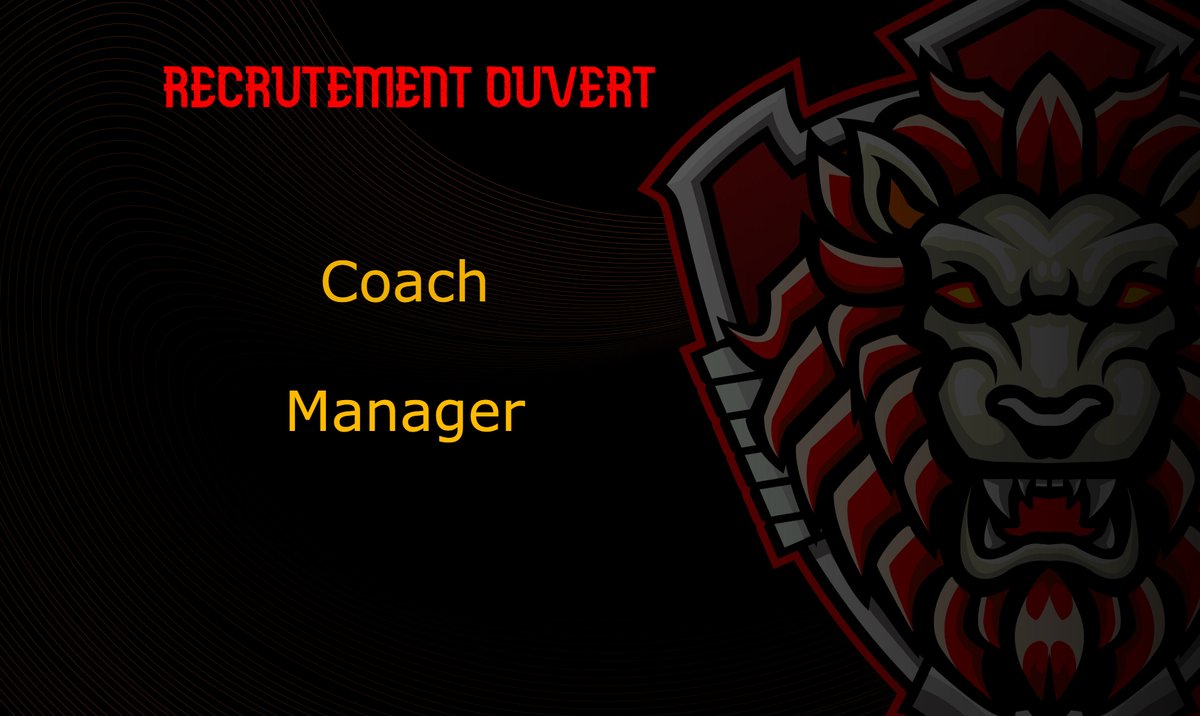 { Recrutement} 

Nous recherchons actuellement un manager et coach R6s pour un niveau platine diamant qui joue en <a href="/Ligue_LFR/">LFR</a>  avec des joueurs très disponible ,motiver et très impliquer