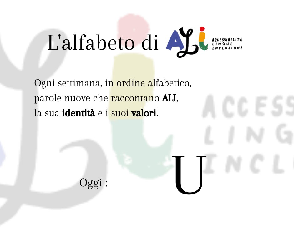 AliLingue's tweet photo. 📌 Dopo un breve periodo di assenza, torna l'alfabeto di ALI.

Il nostro appuntamento bisettimanale oggi vi porta alla scoperta dei nostri servizi.

📝 La lettera di oggi è infatti U come... unicità.

Scoprite di più su https://t.co/08rM5tRgKs. https://t.co/BsTpYnC81v