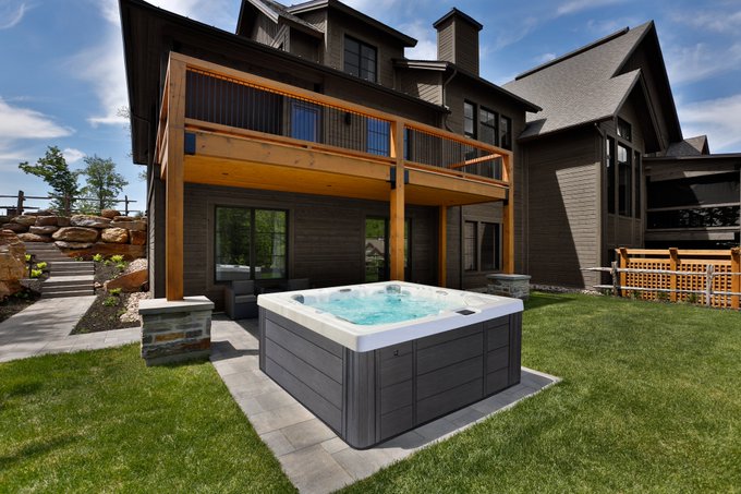Maintenance free skirting, unrivaled hydrotherapy and a beautiful setting.