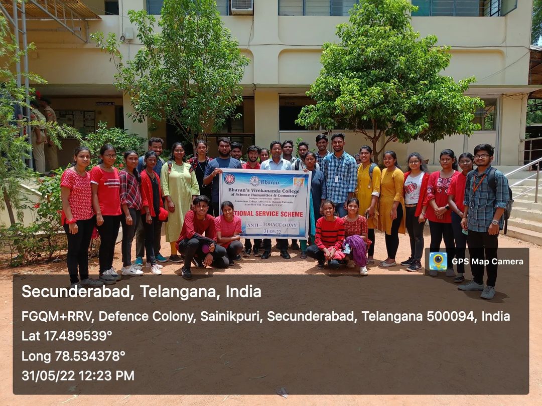 NssBhavans's tweet photo. Flashmob on WORLD NO TOBACCO DAY.All units of Bhavans Vivekananda College took an active part to spread awareness on the Ill-effect of tobacco consumption.
NSS Volunteers performed an energised flash mob along with NCC cadets and BSG.@_NSSIndia
@YASMinistry @ianuragthakur https://t.co/iIp8amMPWx