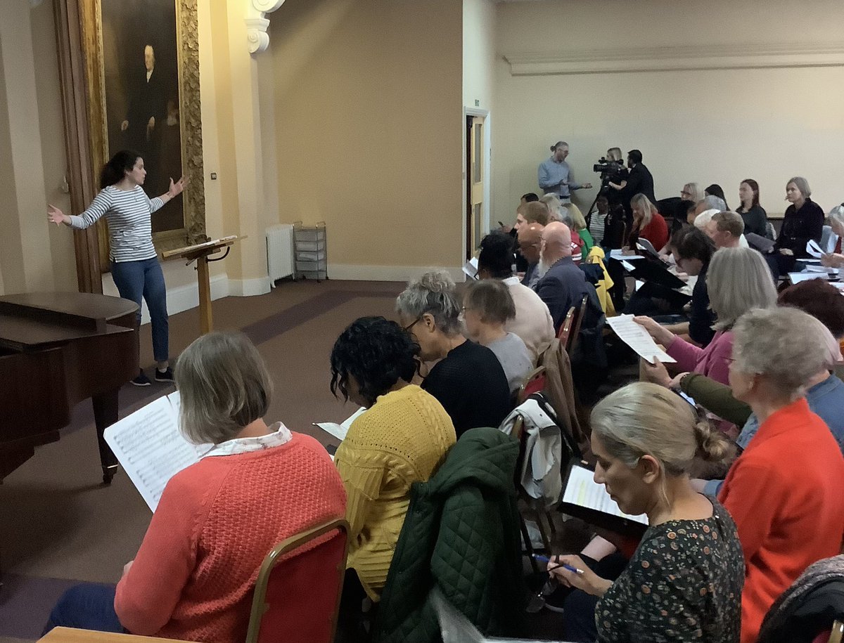 WorkplaceVoices's tweet photo. Final rehearsals are underway here with @Newman_Uni at @bmi1854 for the @BhamJubilee celebrations! We have even been joined by @ITVCentral. It’s tremendously exciting! @BrumLordMayor @BhamCityCouncil @LawrenceBarton1 #QueensJubilee #Bhamjubilee #beboldbebrum https://t.co/bFgr2LDasg