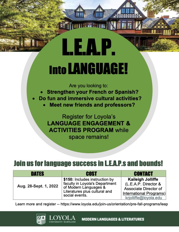 Come join us for LEAP, our fun summer immersion program!