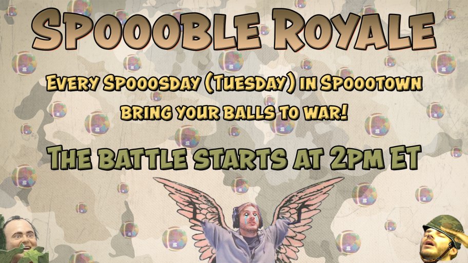 SpoooTown's tweet photo. Up next in #SpoooTown
The #Spoooble Royale!
Compete in 7 battle royales and fight for the glory, the power, and a layer of the Spoooble marble skin!
https://t.co/HxkQmRkY0h
@SpoooTV #MarbelsOnStream https://t.co/ICDyBUomQW