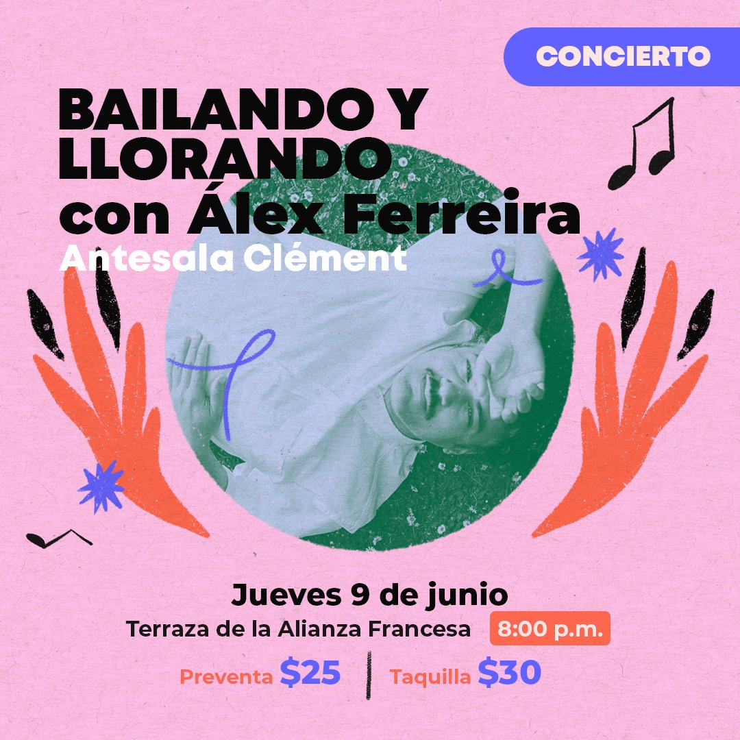 Uccelloserge's tweet photo. El dominicano Álex Ferreira hace una parada en El Salvador, en el marco de su gira internacional “En lo que llega la primavera”.  
Ven a cantar y llorar con nosotros este próximo 9 de junio en la Alianza Francesa.
Boletos en https://t.co/8yt7RbN4hz 
Antesala: Clément @soyclement https://t.co/66DqAcDOdt