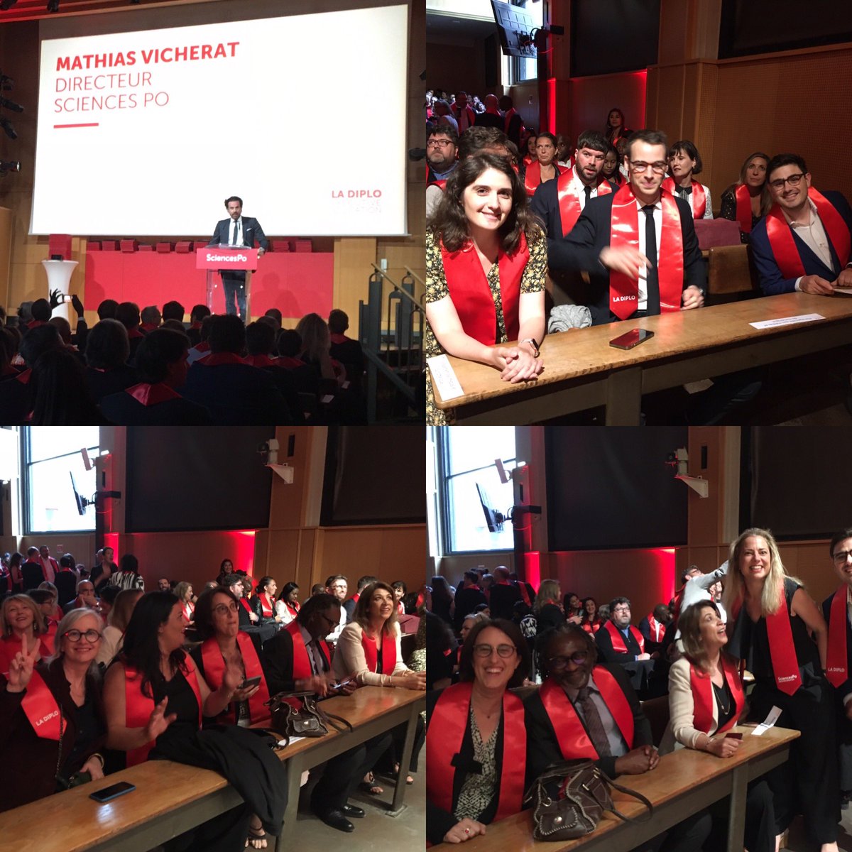 EMSmediaScPo's tweet photo. Remise des diplômes 👩‍🎓 c’est parti pour #LaDiplo !!! Ambiance de folie dans l’amphithéâtre Boutmy ! https://t.co/M6ZZ2CIbTv