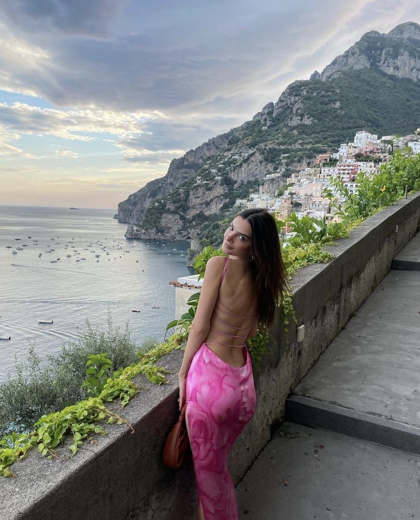 emily ratajkowski pink dress Emily Ratajkowski wearing Mirror Palais's 