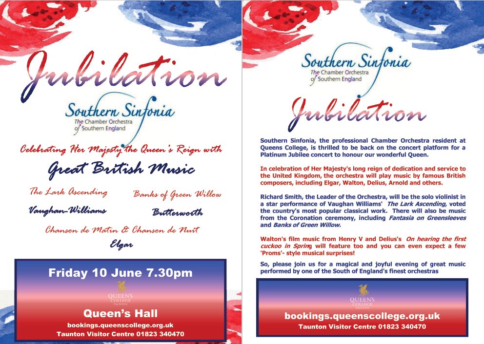 Very much looking forward to this concert with my fabulously, fabulous colleagues ⁦@sinfoniasouth⁩ …. it’s been a long time coming but wonderful to be making music again in Taunton ⁦<a href="/QueensTaunton/">Queen's College</a>⁩ #livemusic #Taunton #bestinthewest