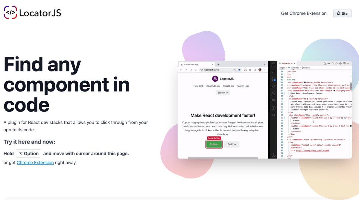 <a href="/remix_run/">Remix 💿</a> <a href="/ryanflorence/">Ryan Florence</a> <a href="/kentcdodds/">Kent C. Dodds ⚡</a> <a href="/eggheadio/">egghead.io</a> <a href="/nickjsiii/">Nick Small</a> <a href="/mattgperry/">Matt Perry</a> <a href="/seancdavis29/">Sean C Davis</a> <a href="/remotion_dev/">Former Remotion handle</a> <a href="/storybookjs/">Storybook</a> <a href="/mshilman/">Michael Shilman 🦋 @shilman.net</a> 🧵 @locatorjs by <a href="/_MichaelMusil/">Michael Musil</a>

New Chrome/Firefox extensions to easily open React components in your IDE

Click on the UI element => reveal source in VS Code

locatorjs.com