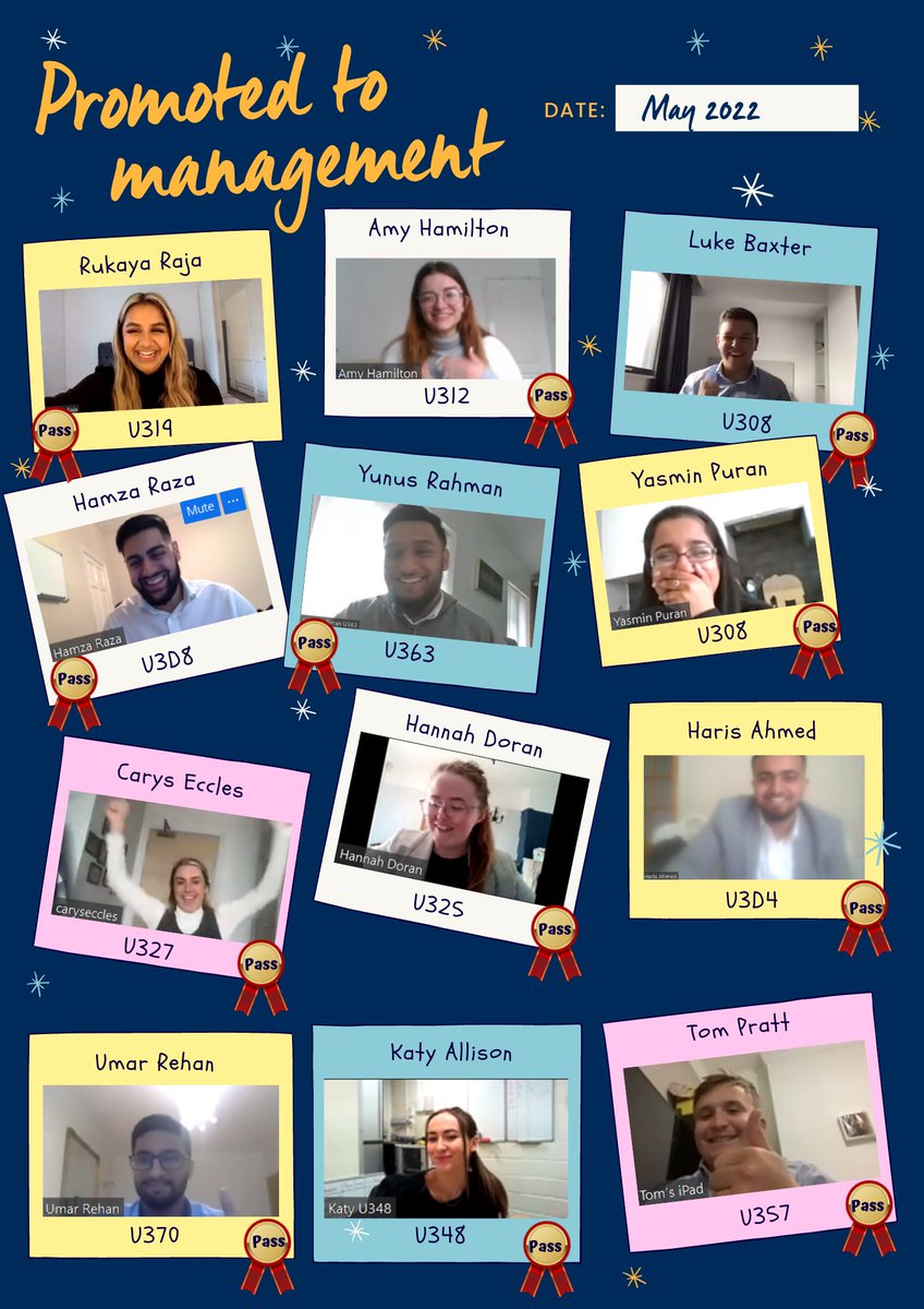 Congratulations to the aMAzing 12 below on their first promotion into a management position. You all did fab. Well done #hardworkworks #bonusonway #werewardhardwork